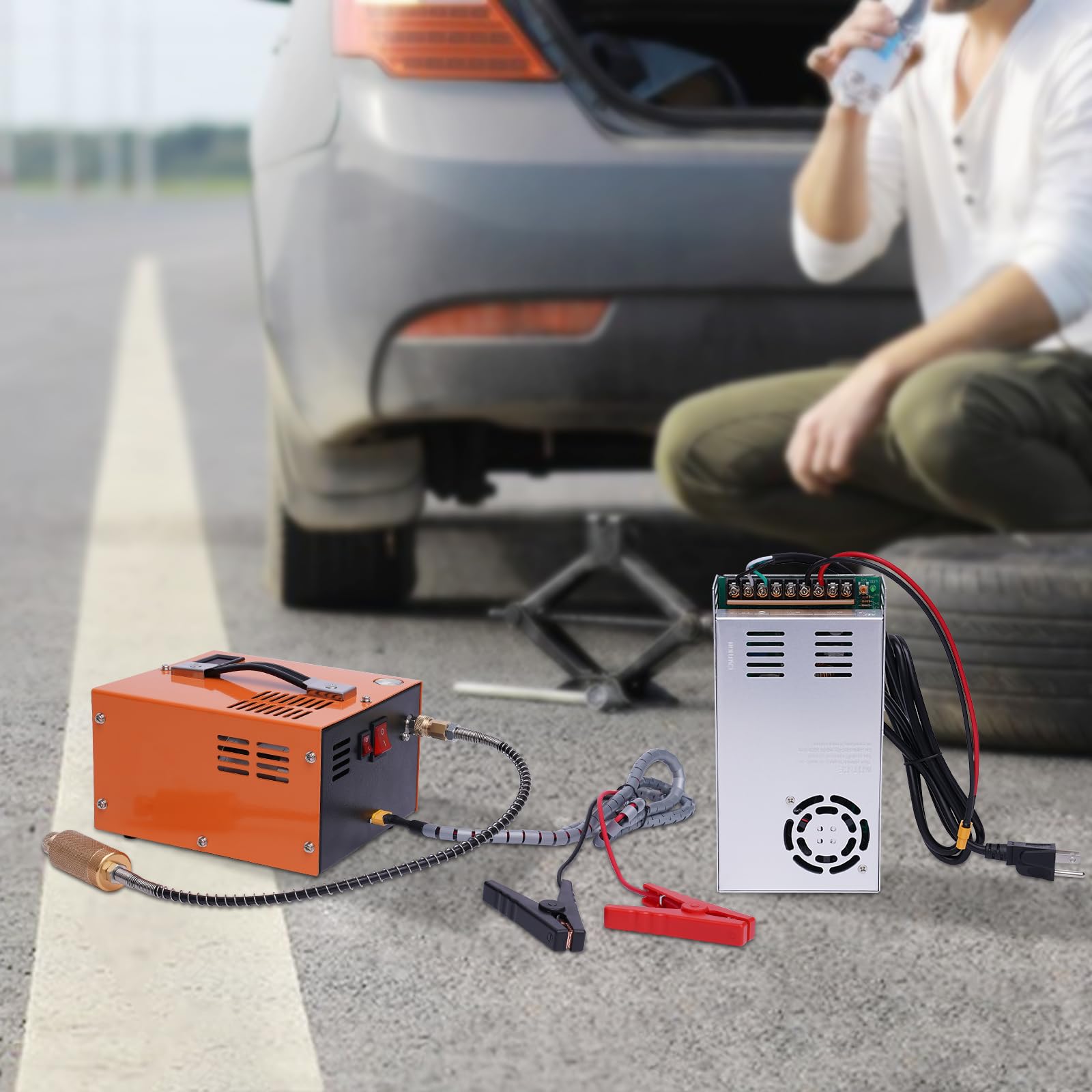 High-Power 250W 12V PCP Air Compressor - 300Bar/4500 PSI Portable High Pressure Air Pump with 12500RPM Cooling Fan | For PCP Air Rifles, Paintball Tanks & Air Pistols | Hunting, Shooting Sports & Outdoor Activities