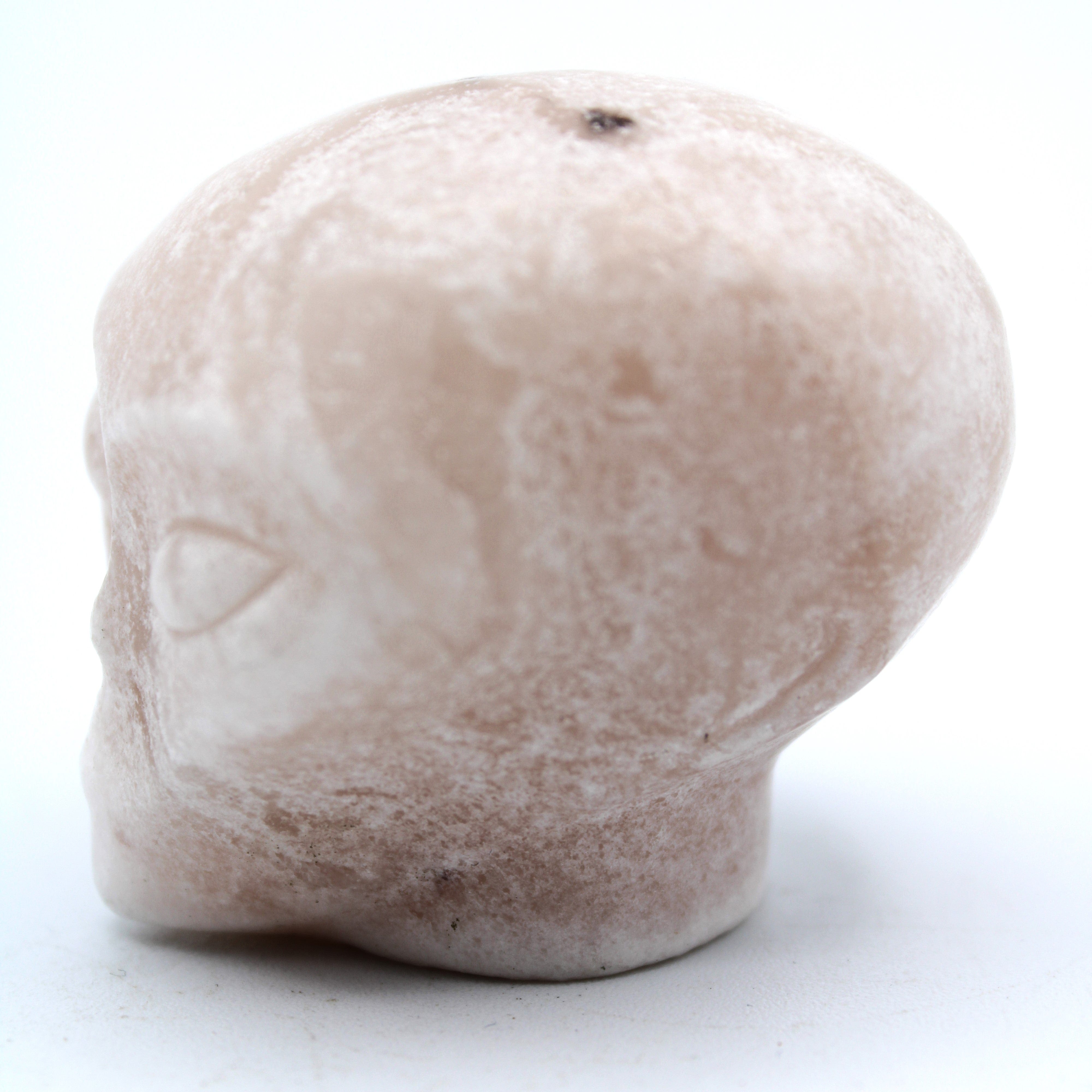 Calcite Alien Head Carving - Unique Crystal Decor for Home, Office & Meditation | Handcrafted Stone Art Gift for Collectors & Spiritual Enthusiasts