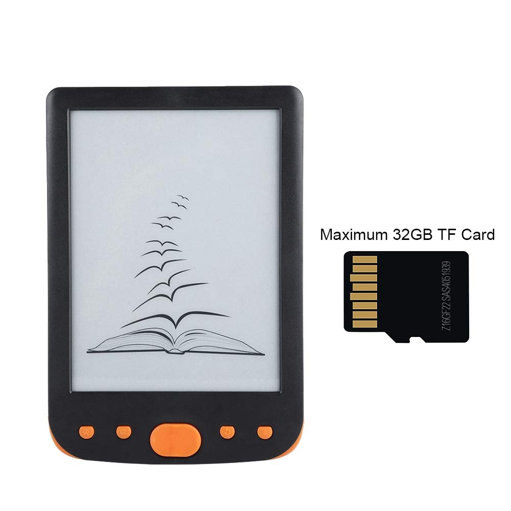 6 Inch Waterproof E-Book Reader with High Resolution Display - 8GB Storage, Supports TF Card & Multiple Languages (English, Chinese, German, French, Dutch, Portuguese, Hungarian, Romanian, Turkish) - Perfect for Reading at the Beach, Poolside, or During Travel (Orange)