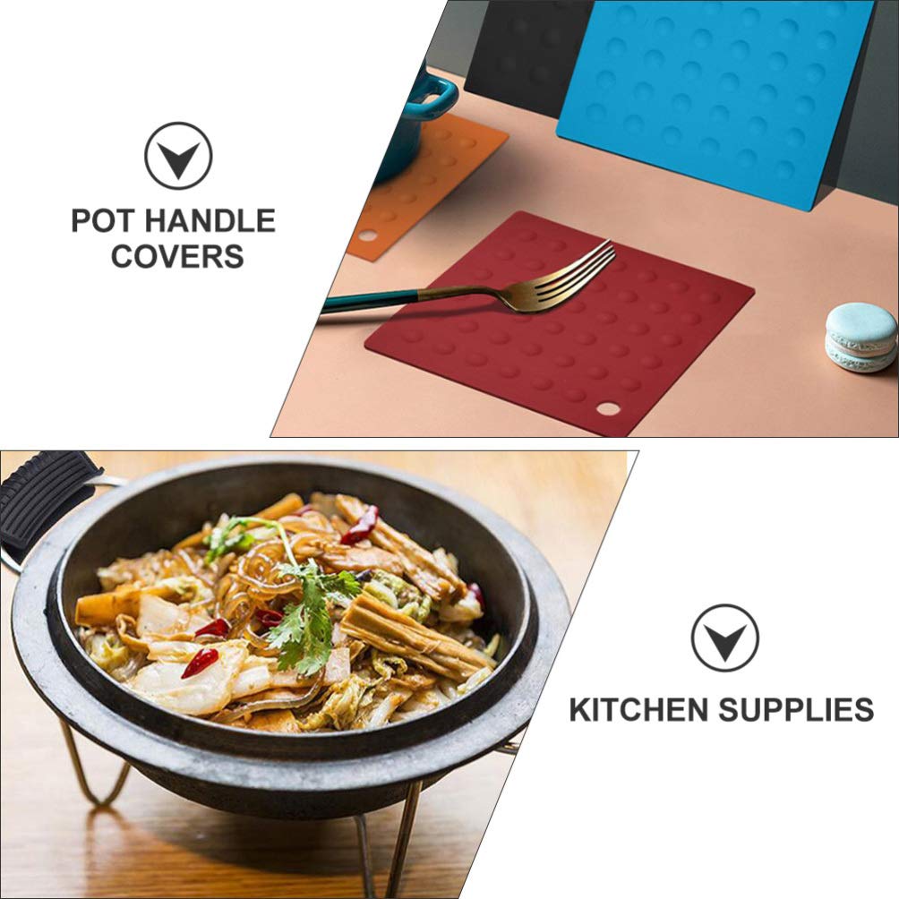 DOITOOL 4-Pack Silicone Pot Handle Covers - Heat Resistant Kitchen Handle Sleeves for Pans & Pots - Non-Slip Insulating Pot Handle Protectors for Cooking, Baking & Grilling - Essential Kitchen Accessories for Safe & Comfortable Cooking