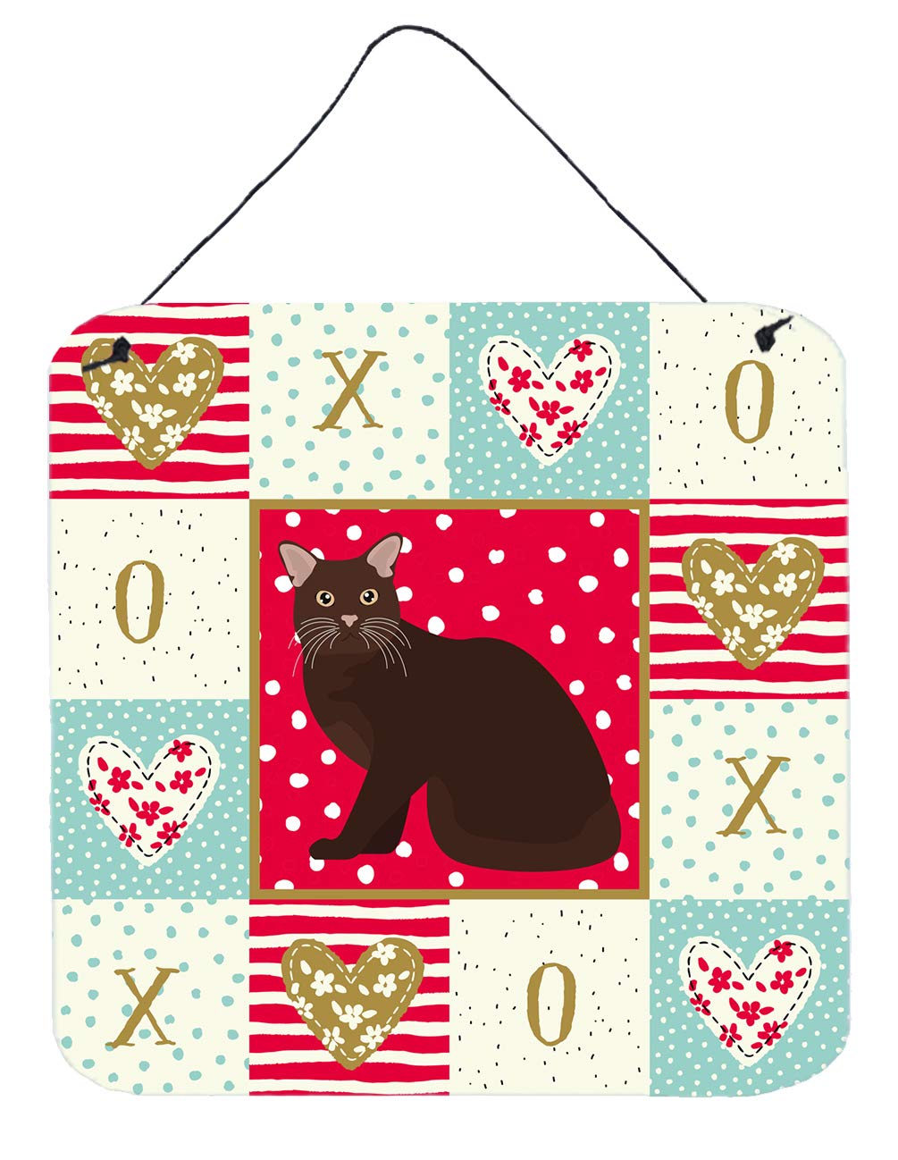 Burmese Cat Love Wall Decor - 6x6 Inch Aluminum Metal Sign for Kitchen, Bar, Bathroom & Home | Multicolor Hanging Print by Caroline's Treasures CK5748DS66 | Perfect for Pet Lovers & Cat-Themed Room Decor