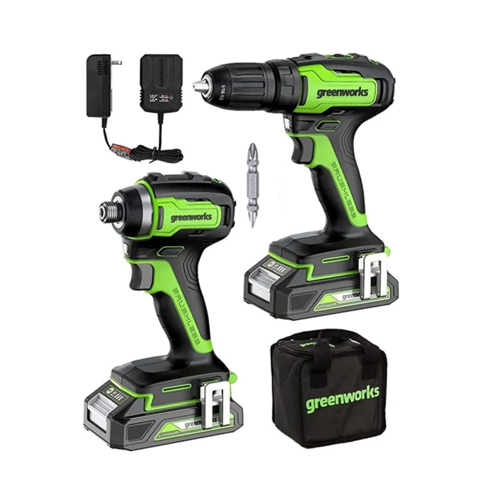 24V Cordless Battery Drill and Impact Driver Kit with 2 x 2.0Ah Batteries & Charger - Perfect for DIY Projects, Home Repairs, and Professional Construction Work