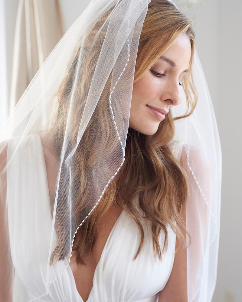 Clara Beaded Wedding Veil - Elegant Crystal Bridal Hair Accessory for Bride, Bridesmaid & Formal Occasions