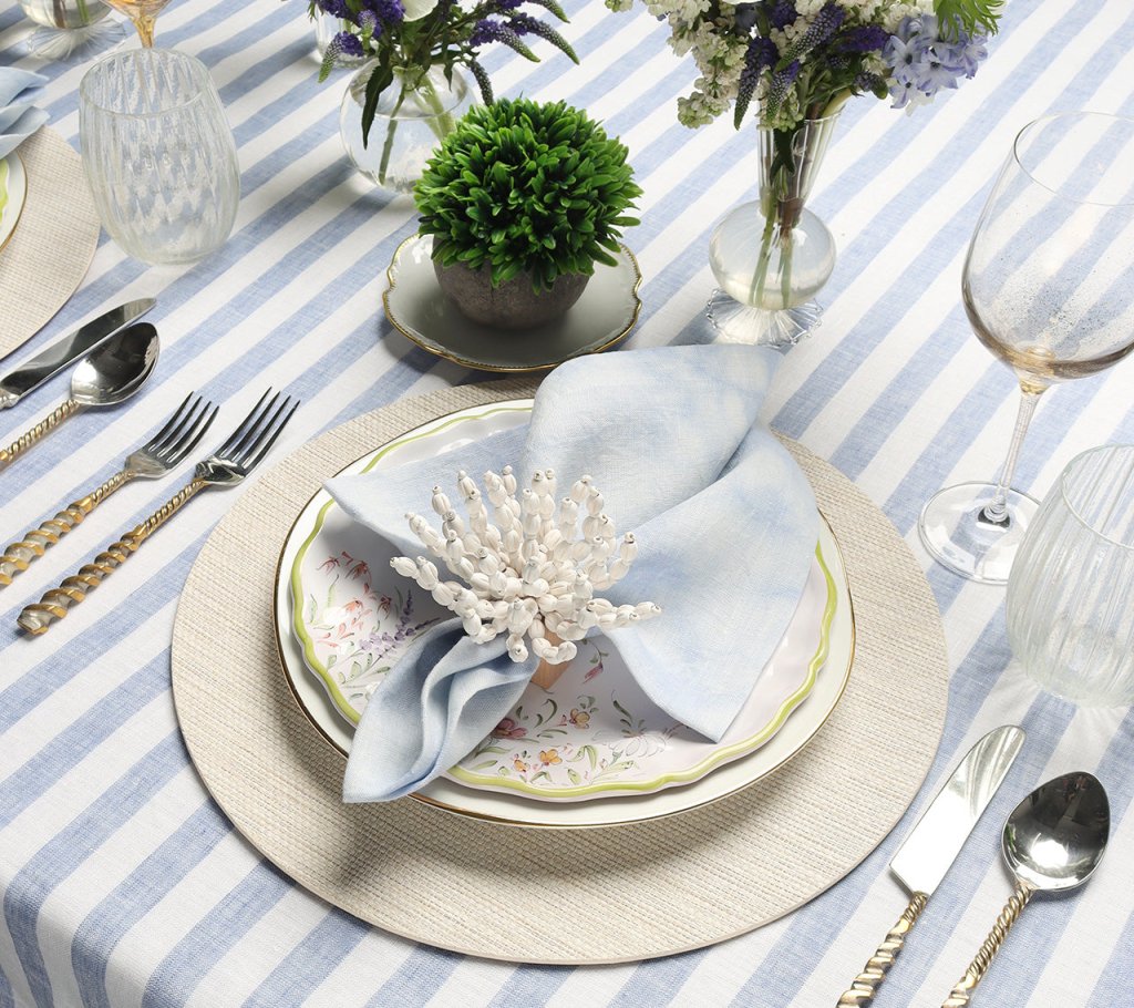 Portofino Waterproof Placemats Set of 4 - Non-Slip Table Mats for Dining, Kitchen, and Outdoor Use - Elegant and Durable Table Setting Accessories