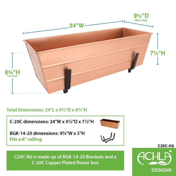 Decorative Flower Box with Sturdy Railing Brackets - Perfect for Balcony, Deck, and Window Garden Decor