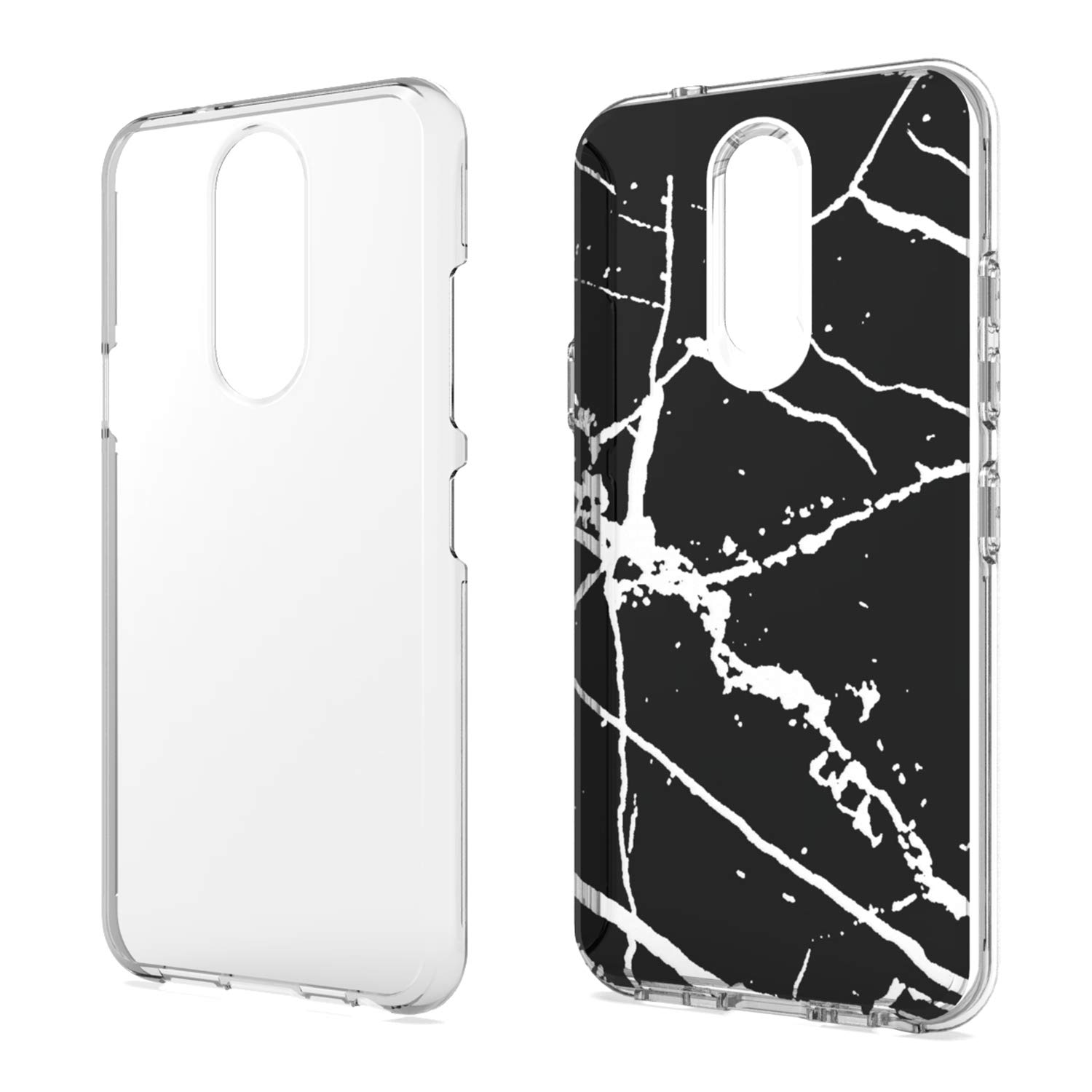 Z-GEN Slim Hybrid Clear TPU Phone Case for LG K40/Harmony 3/Xpression Plus 2 (2019) LM-X420/LG Solo LTE L423DL - Shockproof Protective Cover with Marble Design - Perfect for Work, Travel & Everyday Use
