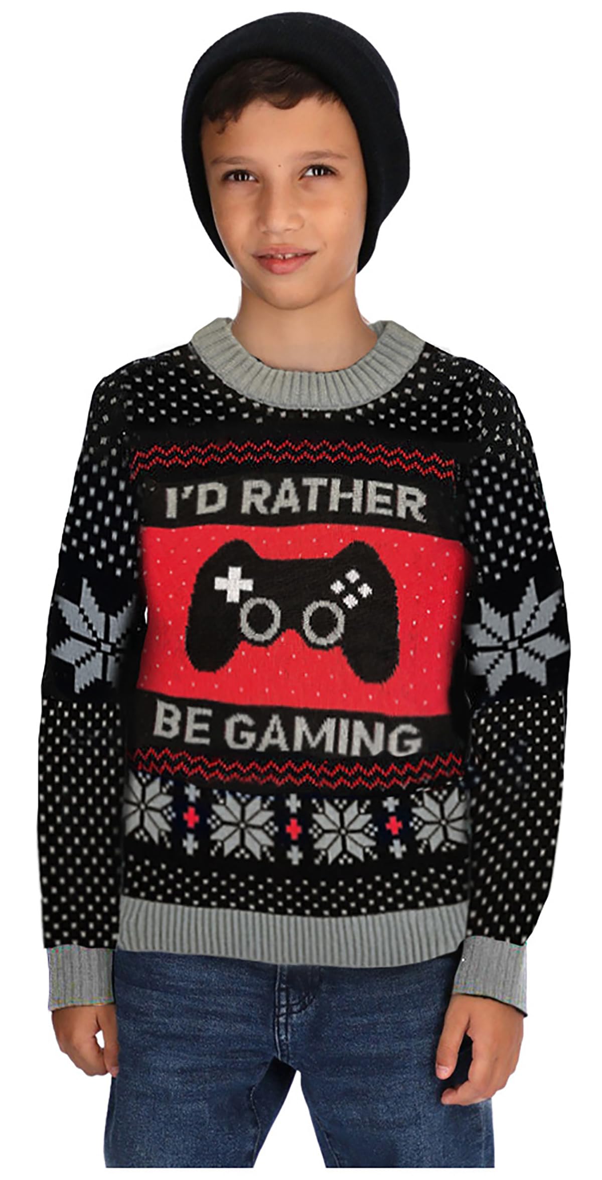 Funny Gamer Ugly Christmas Sweater for Kids - Youth Holiday Sweatshirt with 'I Paused My Game to Be Here' Design | Perfect Christmas Gift for Young Gamers | Great for Gaming Parties, Christmas Celebrations & Family Photos