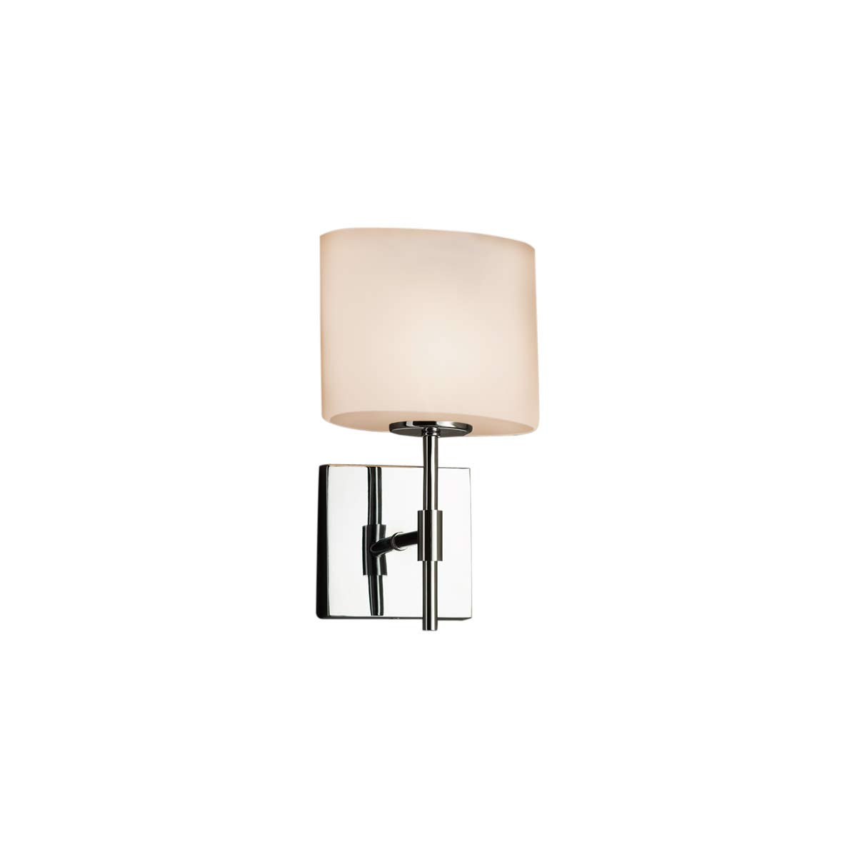 Union ADA 1 Oval Shade LED Wall Sconce Light Fixture - Polished Chrome Finish, Energy Efficient Lighting for Bathroom, Bedroom & Hallway (Model: FSN-8417-30-OPAL-CROM-LED1-700)