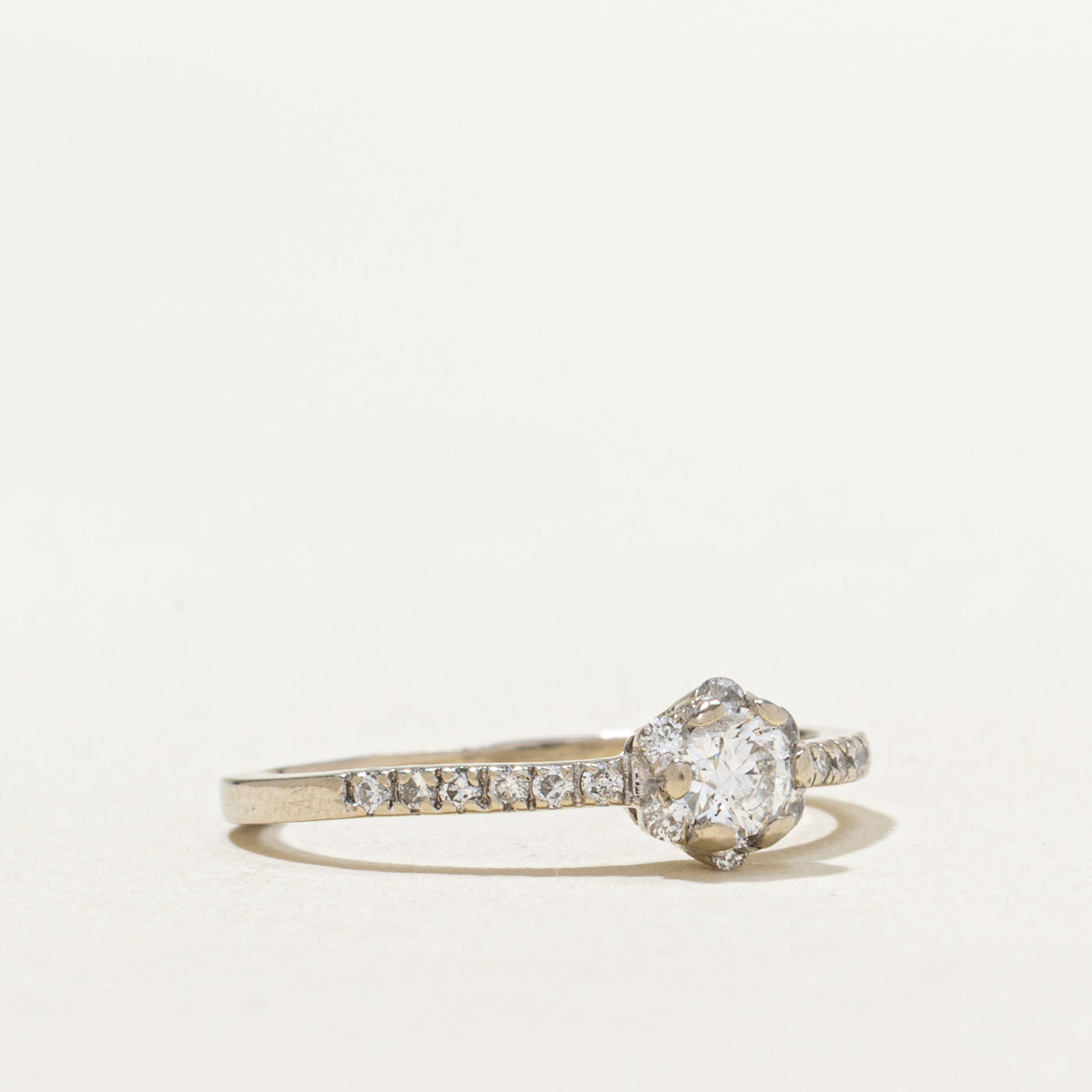 0.41ctw Diamond Petal Engagement Ring - Size 5.5 | Elegant Floral Wedding Band for Proposals, Anniversaries & Romantic Occasions