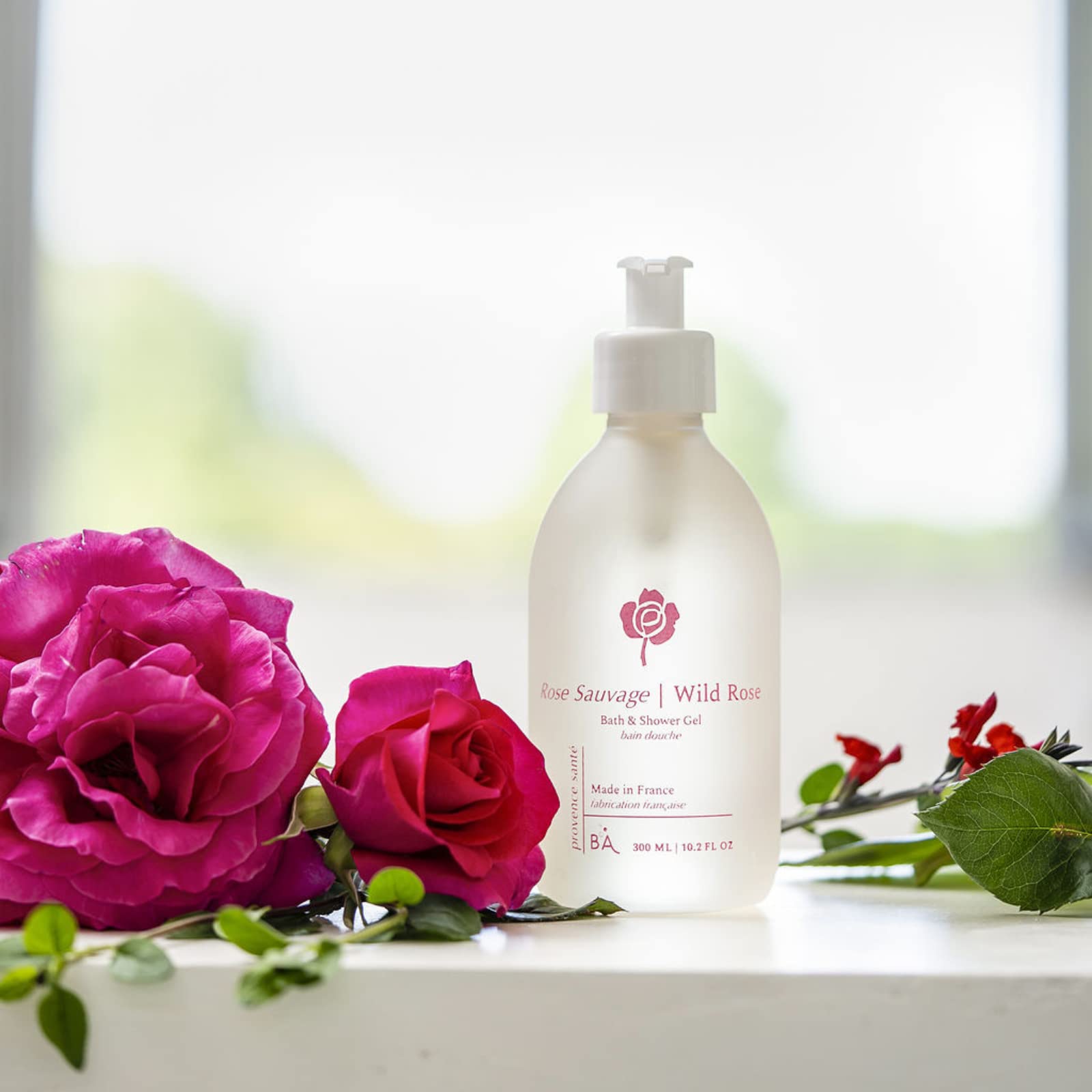 Provence Sante Shower Gel - Deep Nourishing & Hydrating Body Wash for Dry, Rough & Sensitive Skin | Wild Rose Scent | 10.2 Oz | Gentle Cleansing & Moisturizing | Perfect for Daily Shower & Spa Relaxation