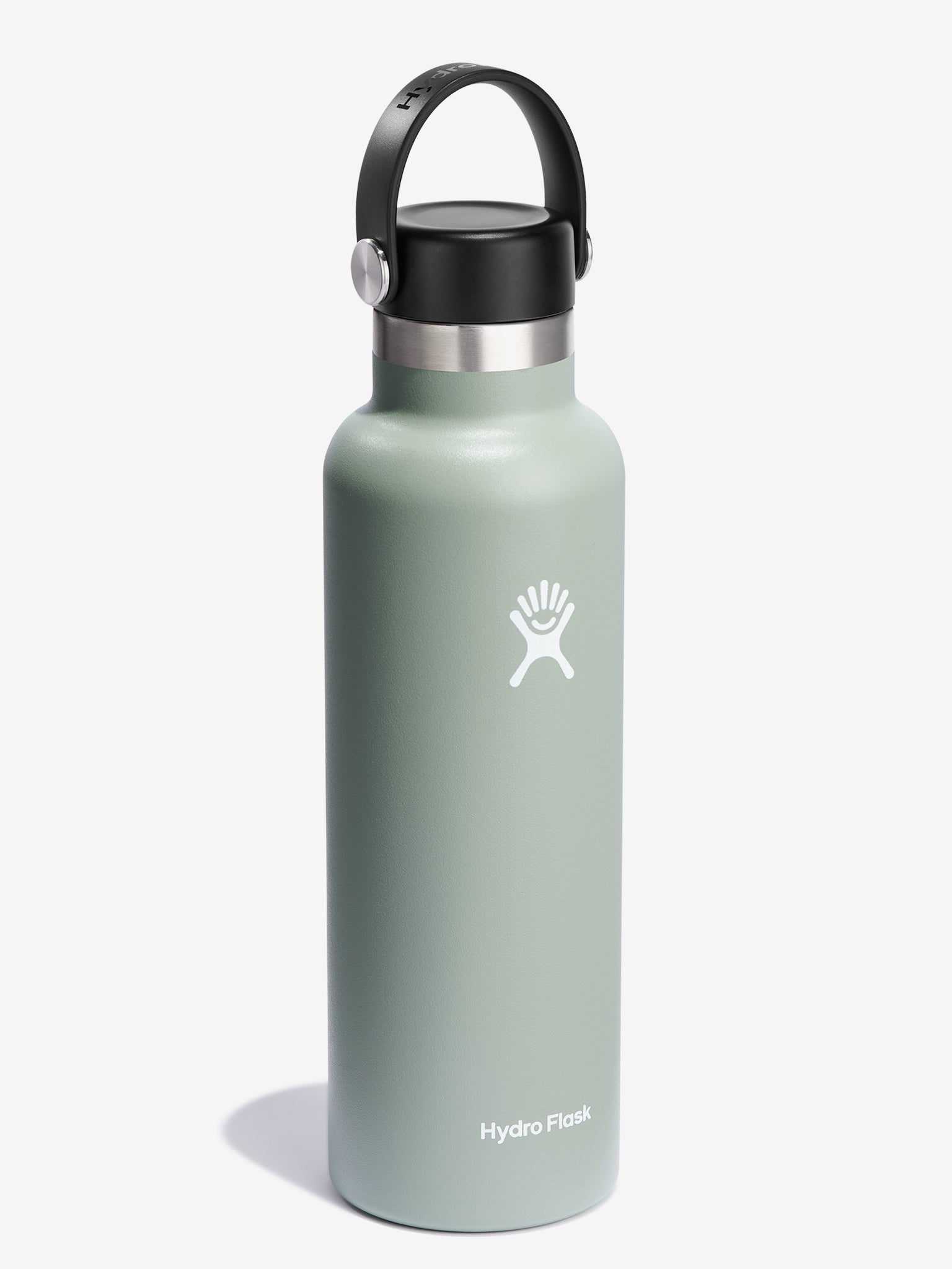 Hydro Flask 621ml (21oz) Standard Mouth Water Bottle with Flex Cap - Insulated Stainless Steel Vacuum Flask for Hot & Cold Drinks - Perfect for Hiking, Camping, Gym and Outdoor Activities (Agave Color)