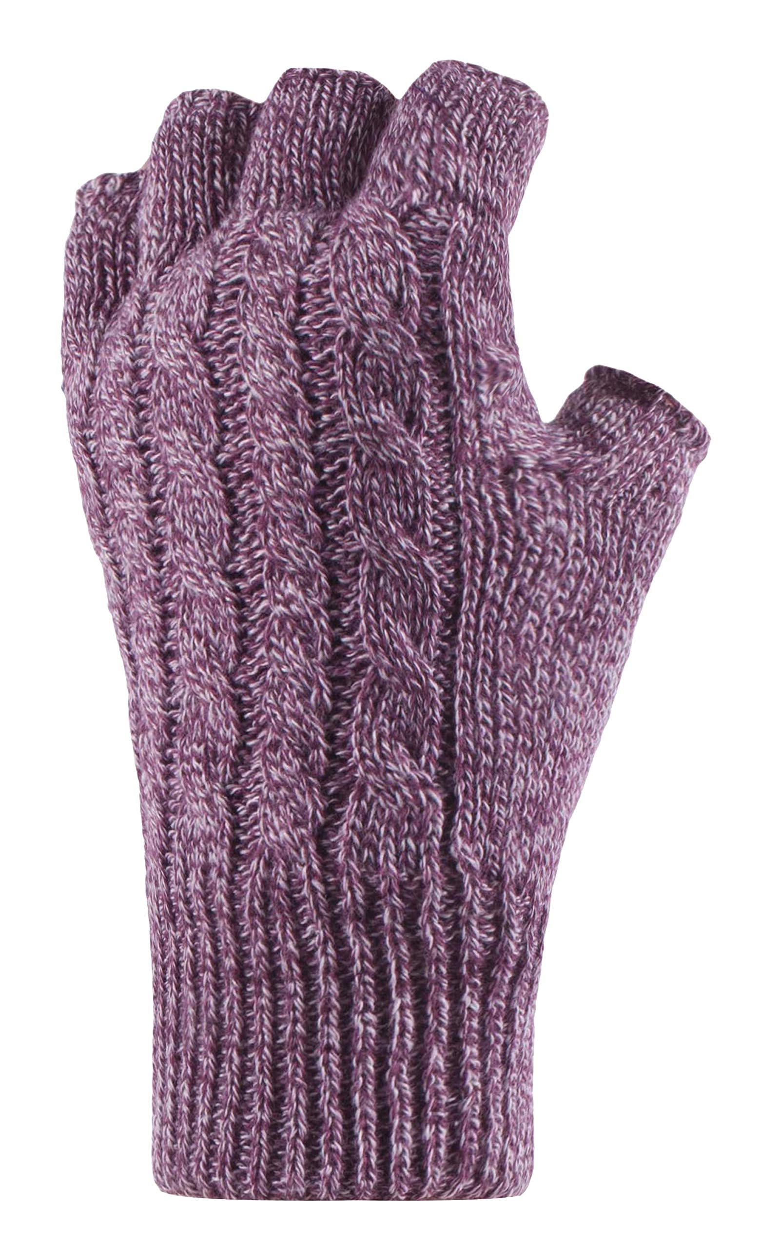 Heat Holders Women's Winter Thermal Fingerless Gloves - Ultra Warm Cable Knit Design for Indoor & Outdoor Activities | Perfect for Typing, Driving & Cold Weather