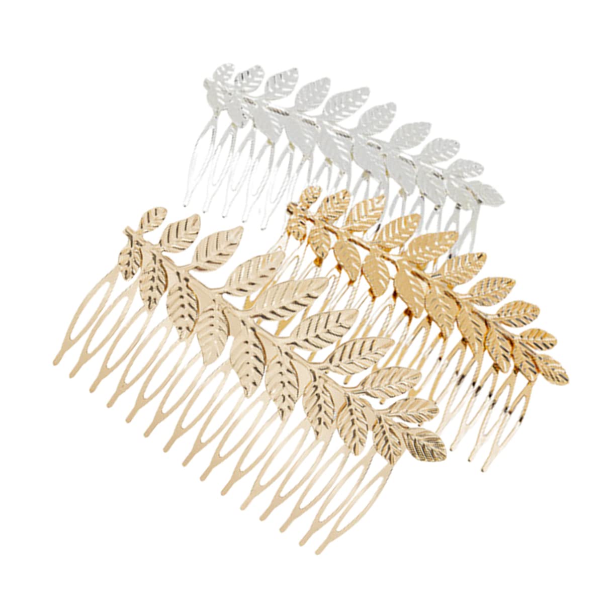 BELLIFFY 3-Piece Gold Leaf Hair Clips Set for Women - Elegant Metal Hairpins, Bridal Hair Comb & Headband - Perfect for Weddings, Parties & Everyday Styling