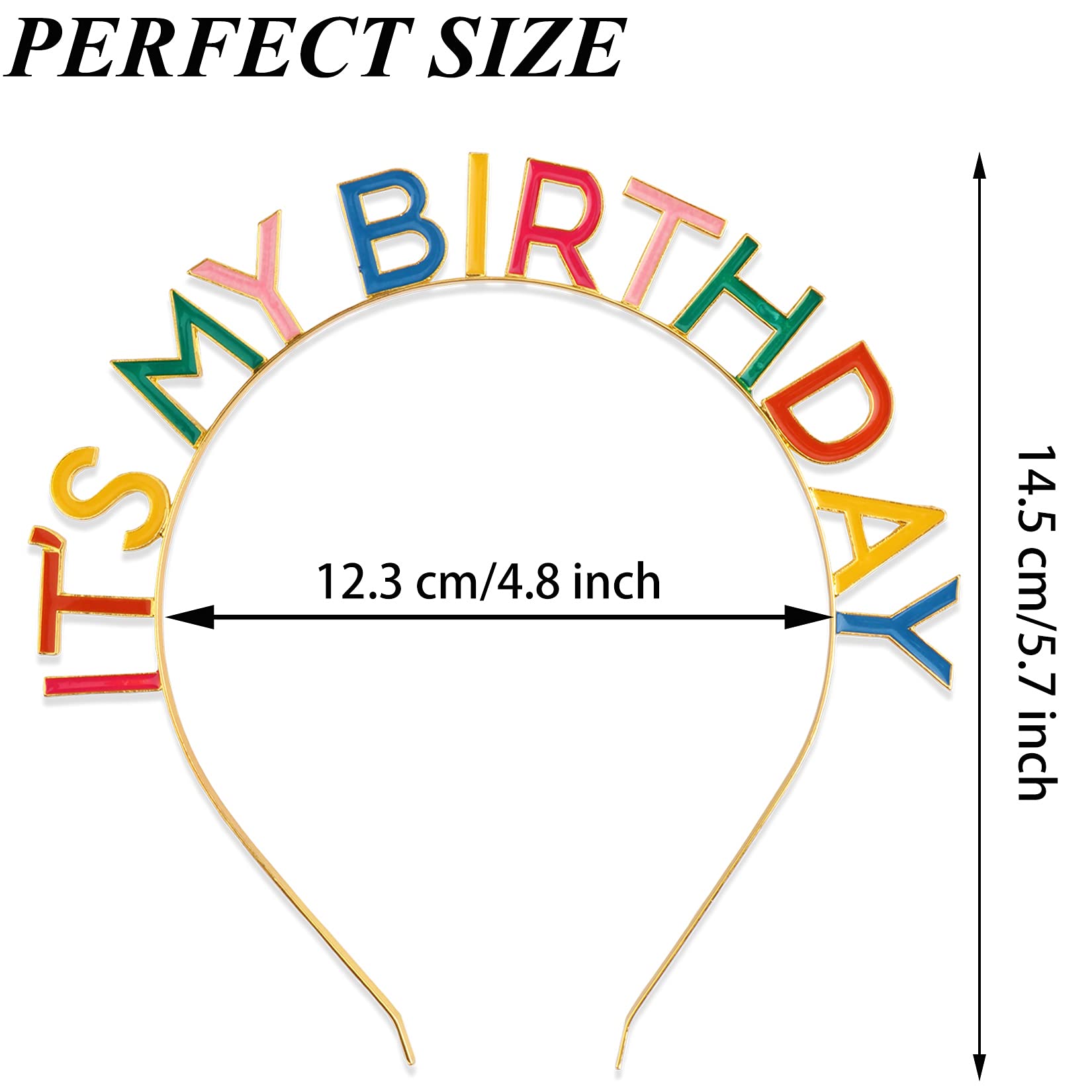 Happy Birthday Crown - Rainbow 'It's My Birthday' Alloy Headband for Women & Girls | Birthday Party Accessories, Gift & Decorations | Perfect for Birthday Celebrations, Bachelorette Parties & Festive Events
