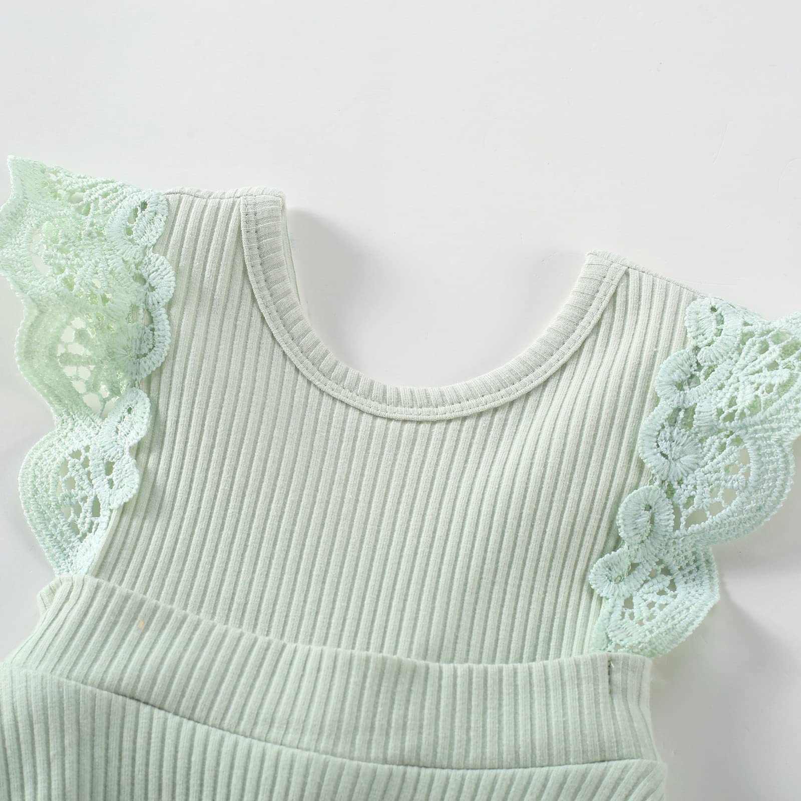 Newborn Baby Girl Clothes - Soft Ribbed Romper Playsuit & Headband Set | Summer One-Piece Dress Outfit for Infants | Perfect for Photoshoots, Playdates & Special Occasions