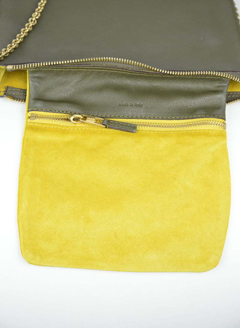 Celine Green Leather Shoulder Bag for Women - Elegant Crossbody Purse for Work, Travel & Everyday Use