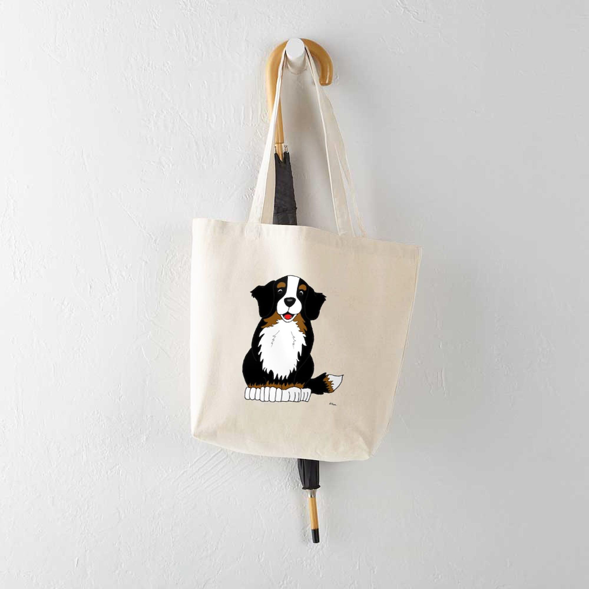 Bernese Mountain Dog Canvas Tote Bag - Eco-Friendly Reusable Shopping Bag for Groceries, Beach & Daily Use | CafePress