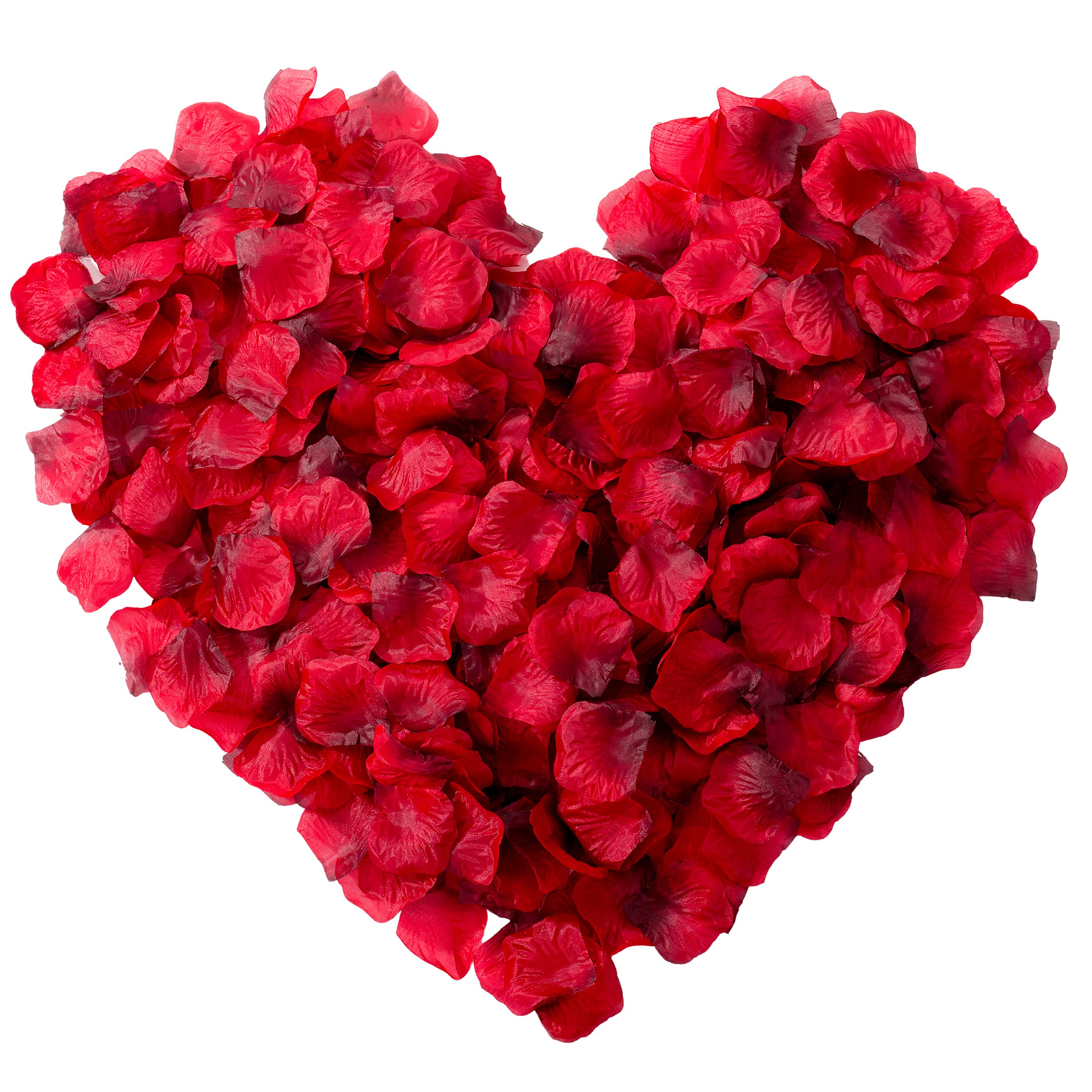 1000 Pcs Dark Red Artificial Rose Petals for Wedding Decorations, Romantic Nights & Valentine's Day - Fake Flower Petals for Aisle Scattering, Table Centerpieces & Photo Backdrops