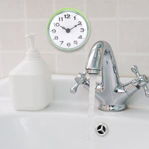 Waterproof Suction Cup Wall Clock for Bathroom & Shower - Green Digital Clock with Clear Display for Kitchen, Spa, Pool & Gym Use