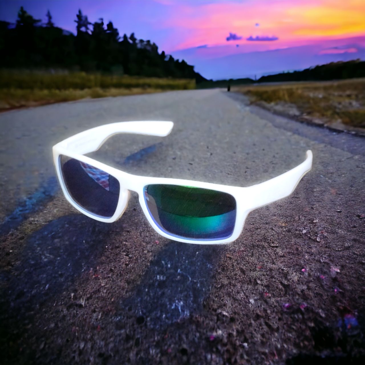 Polarized White Mirror Sunglasses with Prescription Lenses - UV Protection for Driving, Outdoor Sports & Fashion