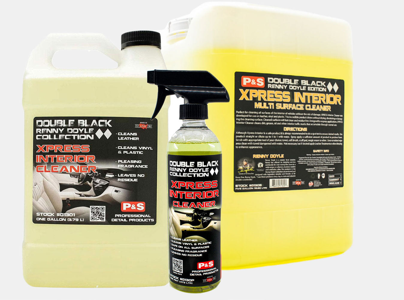 P&S Double Black Collection Xpress Interior Cleaner – Premium Car Interior Detailing Spray for Leather, Vinyl & Plastic – Quick & Easy Cleaning Solution for Cars, Trucks & SUVs