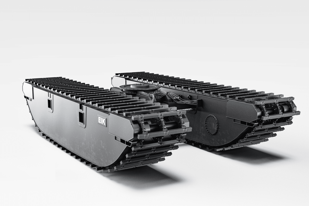 AM250 4ER Amphibious Undercarriage for Excavator - Durable Swamp & Wetland Construction Equipment for Marshland & Flooded Areas