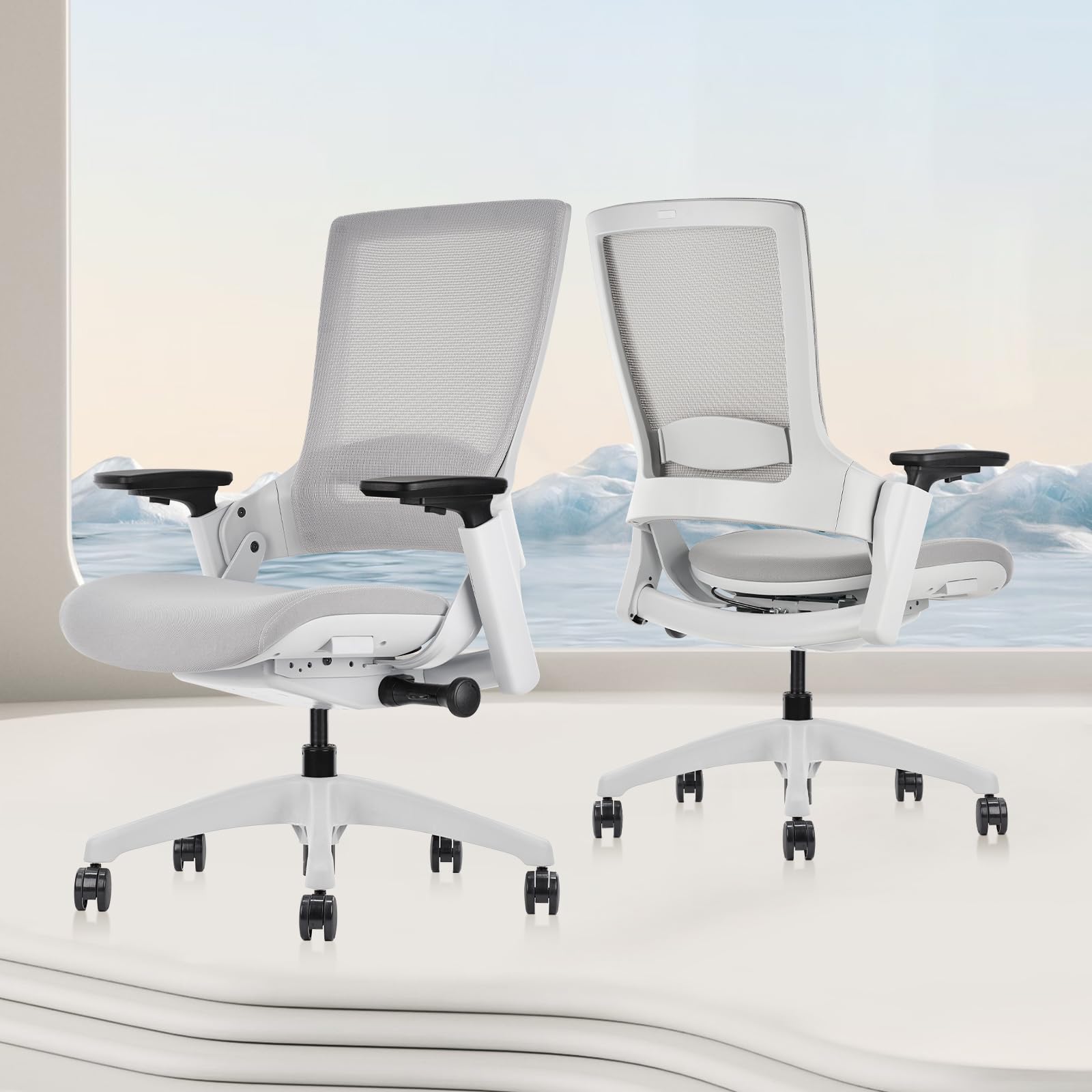 CLATINA Ergonomic Office Chair - Adjustable Swivel Executive Chair with 3D Armrests & Lumbar Support, Mesh Back Computer Desk Chair for Home Office, Conference Room & Workspace - Perfect for Long Hours of Sitting & Productivity