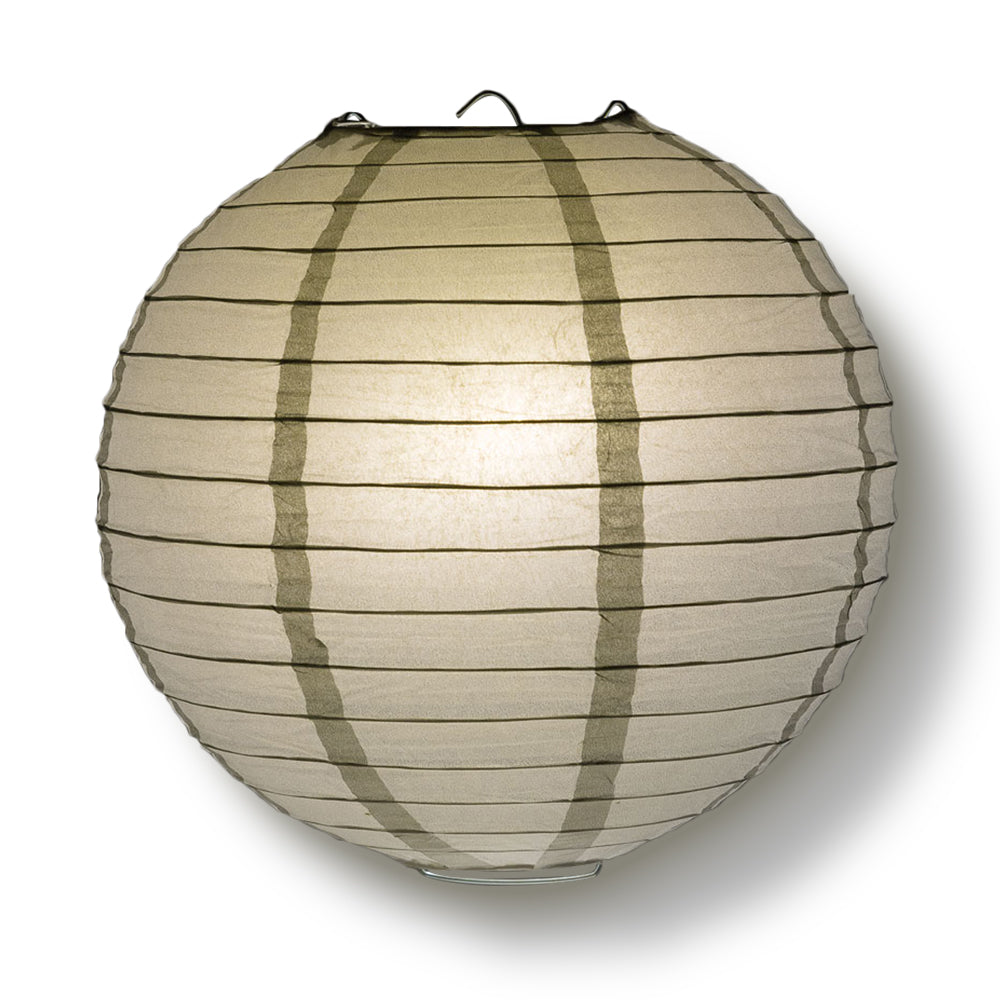 30 Silver Jumbo Round Paper Lanterns with Even Ribbing - Bulk Pack for Party Decorations, Wedding Centerpieces & Home Lighting