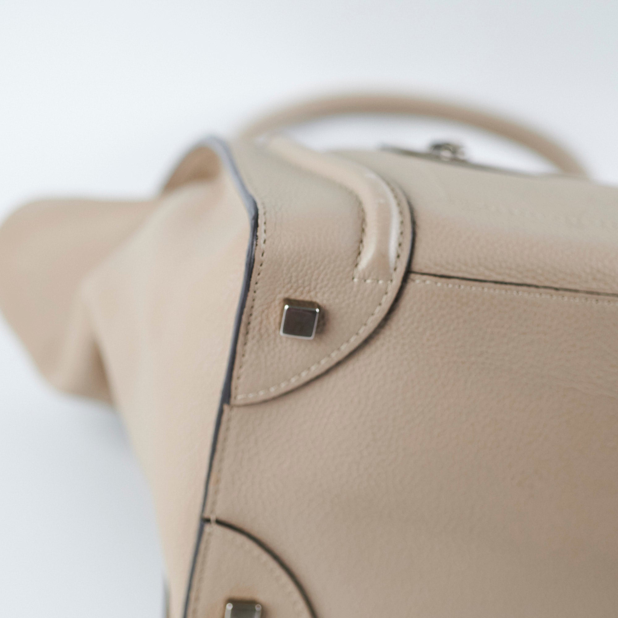 Celine Micro Luggage Tote Bag in Beige | Premium Leather Handbag for Women | Perfect for Work, Travel & Everyday Use