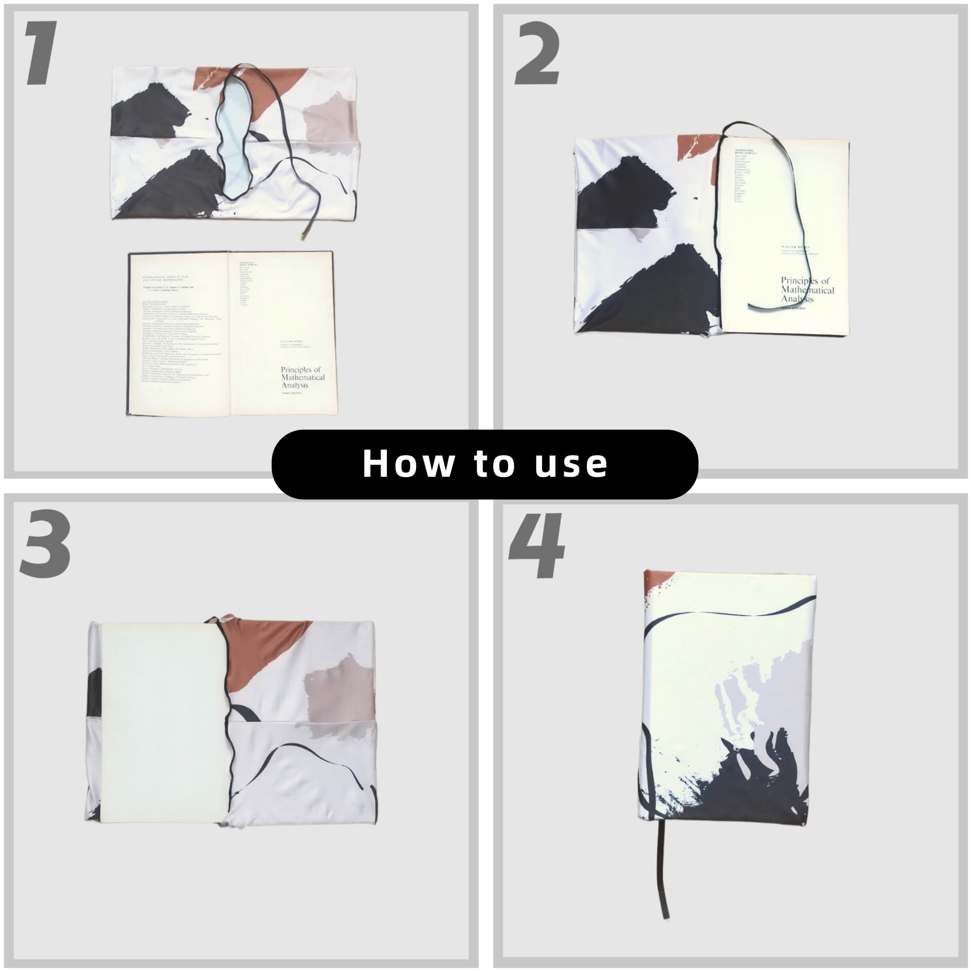 Stretchable Nylon Book Cover for Hardcover & Textbooks - 6 Pack Durable, Washable Book Protector Sleeves by Ali & Boo (9.5