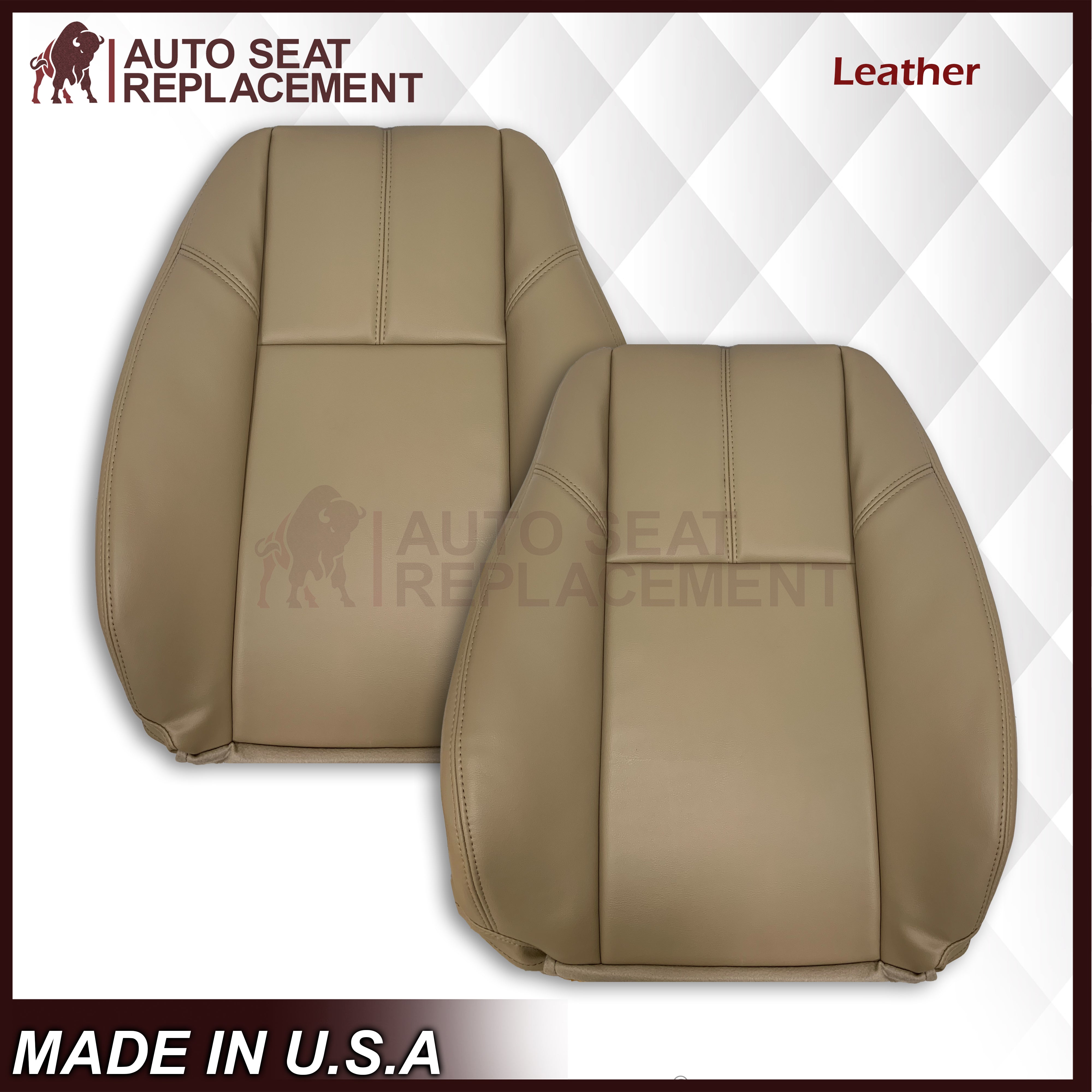 2007-2014 Chevy Silverado Seat Covers - Premium Tan Leather Truck Seat Protectors for Silverado 1500/2500/3500 - Perfect for Road Trips, Work Commutes & Off-Road Adventures