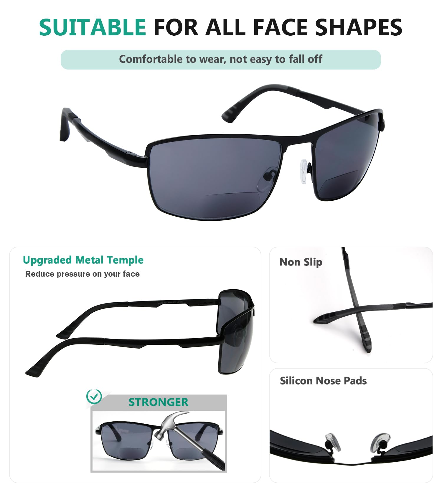 Eyekepper Bifocal Sunglasses for Men & Women - Polarized Reading Sunglasses for Outdoor Activities, Driving, Fishing, and Beach Use