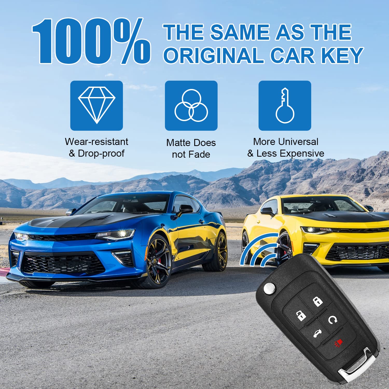 2 Pack Replacement Key Fob Shell Case for Chevy Camaro Cruze Equinox Impala Malibu Sonic & GMC Vehicles - 315MHz OHT01060512 (Shell Only, No Electronics) - Durable Empty Key Fob Housing for Car Key Replacement & DIY Repair