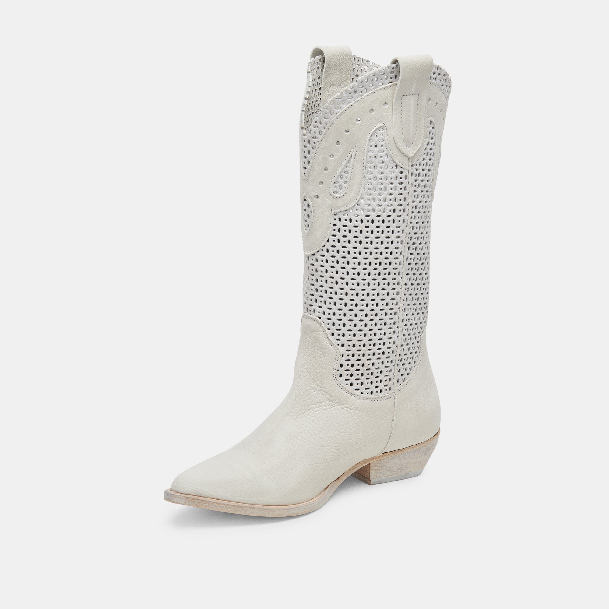 Ivory Leather Ranch Boots for Women - Western Cowgirl Boots for Riding, Country Fashion & Outdoor Activities
