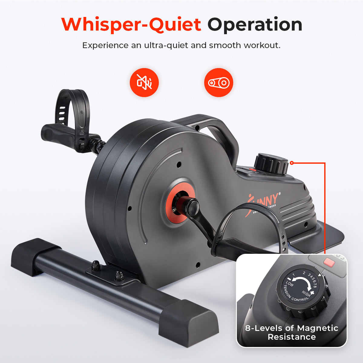 Portable Mini Exercise Bike with Smart Magnetic Resistance - Compact & Quiet Under Desk Cycling for Home & Office Workouts