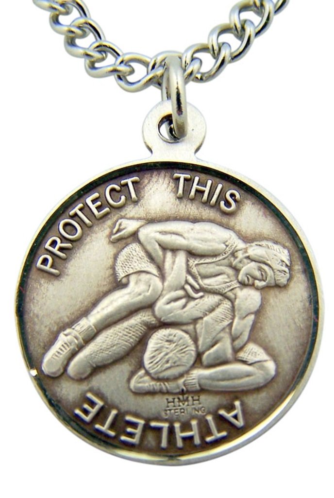 Sterling Silver Saint Sebastian Sports Athlete Medal Pendant - Religious Jewelry Gift for Men & Women - 15/16 Inch - Perfect for Baptism, First Communion, Confirmation & Athletic Protection