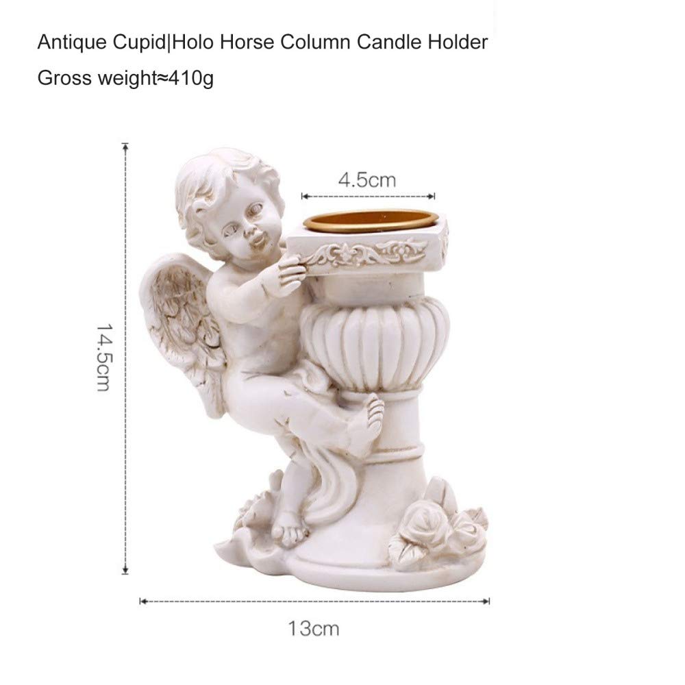 Angel Wing Praying Cherub Resin Candle Holder - Decorative Candlestick for Home, Church & Wedding Decor - Perfect for Tea Light Candles - Ideal for Centerpieces, Altars & Spiritual Spaces