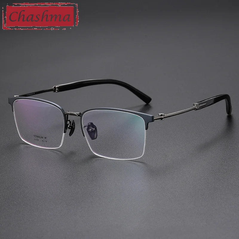Premium Titanium Full Rim Square Eyeglasses for Men - Lightweight & Durable Frame - Ideal for Work, Reading & Everyday Use