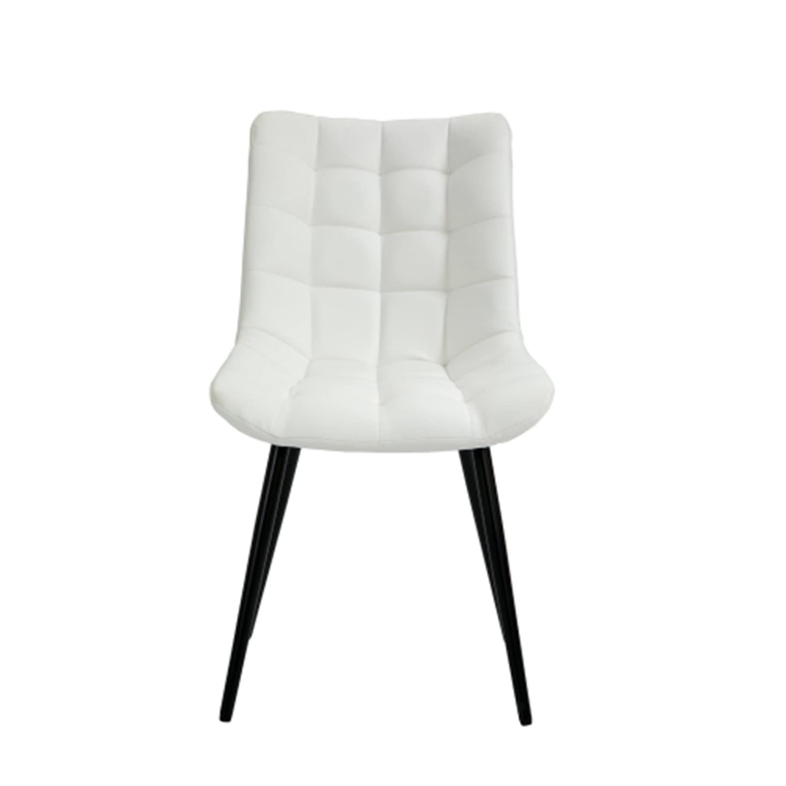 Modern Square Grid PU Leather Dining Chairs - Set of 4, Soft Cushioned Side Chairs with Floor Protectors for Dining Room, Kitchen, Living Room & Office - Contemporary Home Decor Furniture