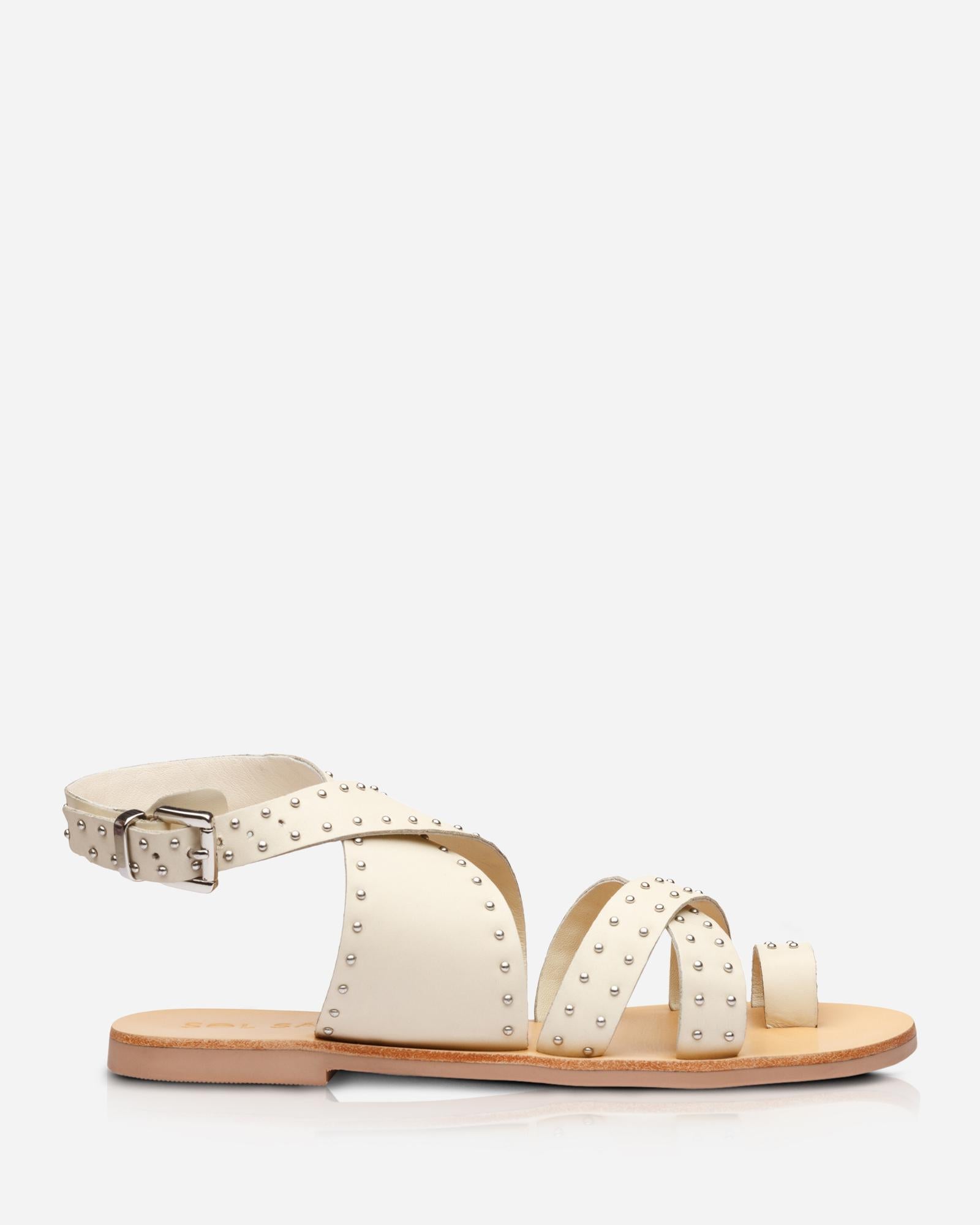 Vesper Sandal - Women's Comfortable Off White Summer Sandals for Beach, Walking & Casual Outfits