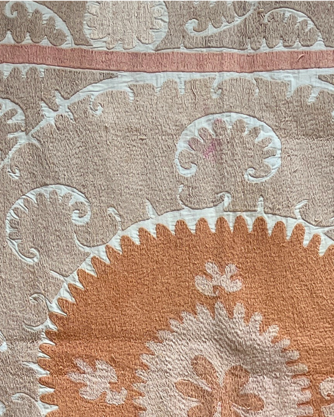 Handmade Suzani Medium 030 - Traditional Embroidered Cotton Throw Blanket for Boho Home Decor, Sofa, Bed & Wall Hanging