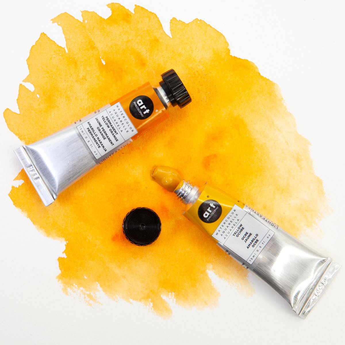 Art Philosophy® Professional Artist Grade Watercolor Paint Tubes - Permanent Yellow Deep (20ml) | Vibrant Pigments for Watercolor Painting, Illustration & Calligraphy | Studio & Outdoor Use