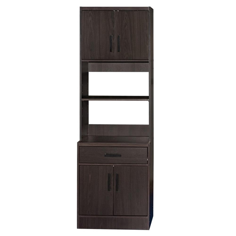Pemberly Row Modern Tall Wooden Kitchen Pantry Cabinet in Tobacco Finish - Perfect for Farmhouse, Rustic & Contemporary Kitchen Storage Organization