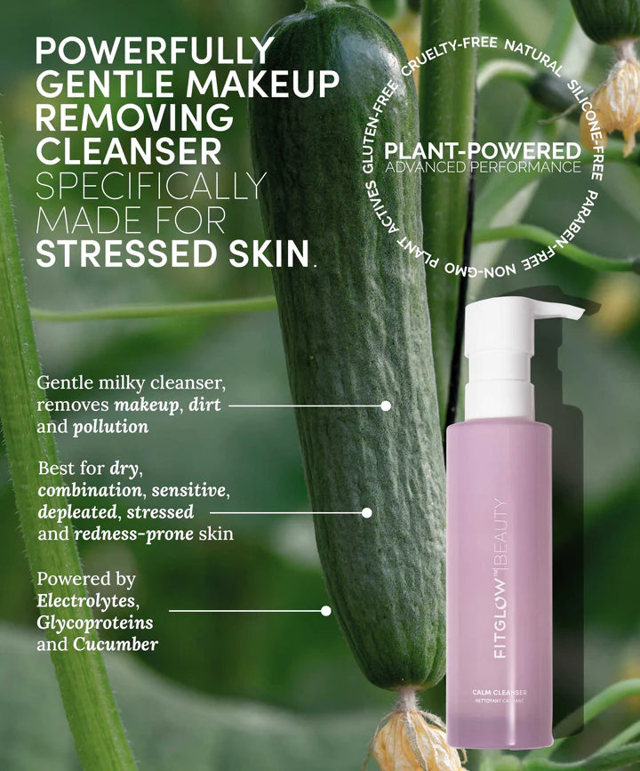 Fitglow Beauty Calm Cleanser - Gentle Face Wash for Sensitive Skin | Soothing & Hydrating Facial Cleanser | Perfect for Daily Skincare Routine & Post-Workout Refresh
