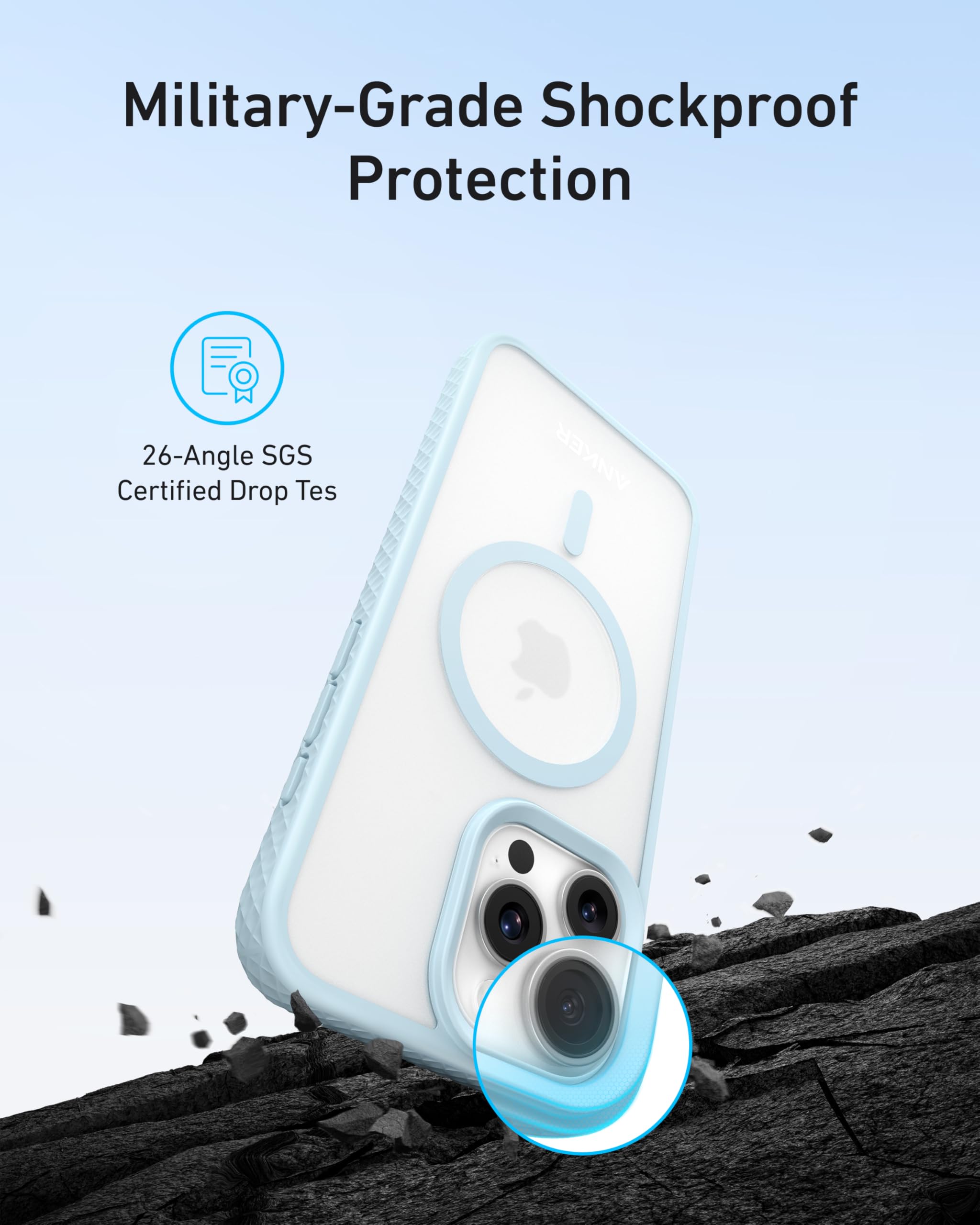 Anker MagGo Matte Magnetic Phone Case for iPhone 16 Pro - Ultra-Slim, Scratch-Resistant & Durable Protective Cover - Compatible with MagSafe (Black) | Perfect for Everyday Use, Travel & Wireless Charging