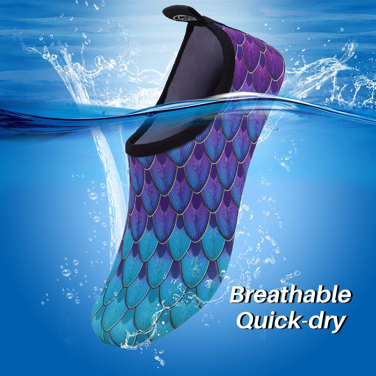 Best Water Shoes for Swimming - Barefoot Protection for Beach, Pool & Water Sports - Men & Women's Quick-Dry Aqua Socks (Ideal for Surfing, Kayaking, Snorkeling & Beach Walks)