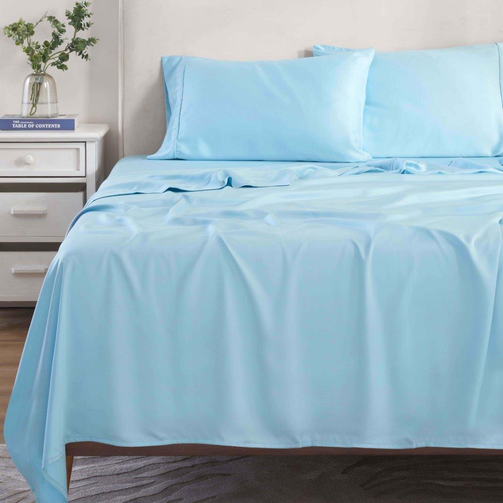 Premium 300 Thread Count Modal Bed Sheet Set from Beechwood - Ultra Soft, Breathable & Deep Pocket Fitted Sheets for Queen/King Size Beds - Ideal for All-Season Comfort & Luxury Hotel-Style Bedding