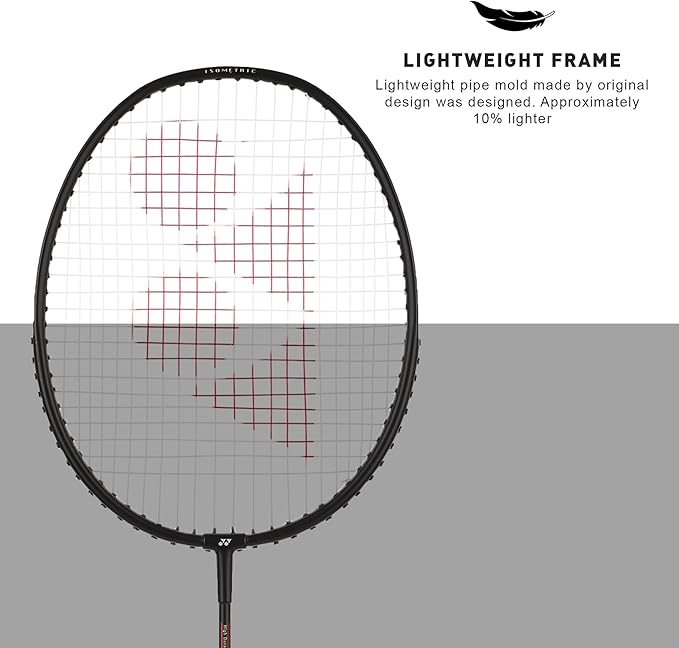 Yonex GR 303i Dark Red Badminton Racket Prestrung - High Performance Carbon Graphite Shuttlecock Racquet for Professional & Recreational Players - Perfect for Tournaments, Training & Backyard Games (Made in India)