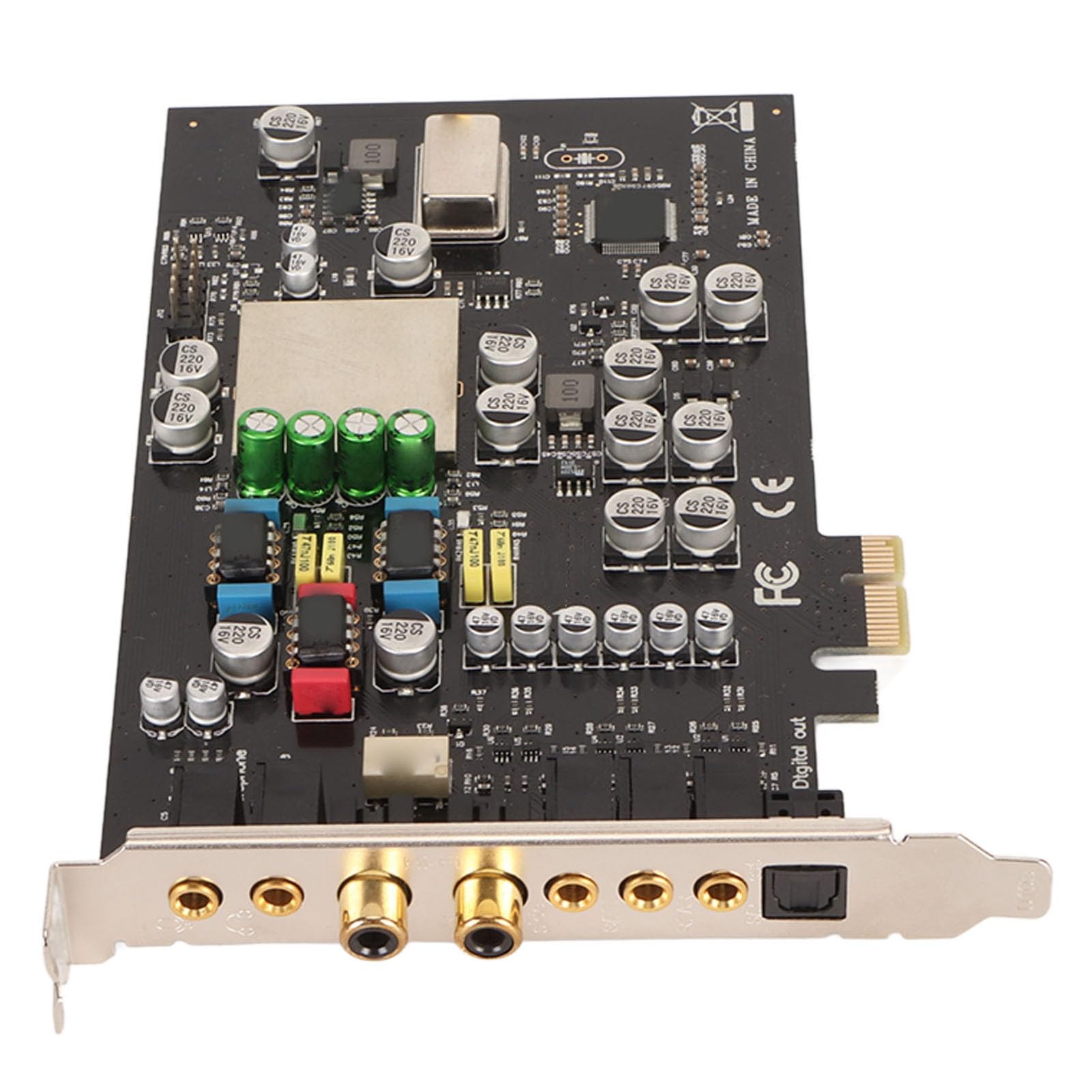 5.1 Channel Internal Sound Card with CM8828/CM9882A Chip - 24 Bit 192KHz PCI Express Audio Adapter for PC Gaming, Music Production & Home Theater Systems