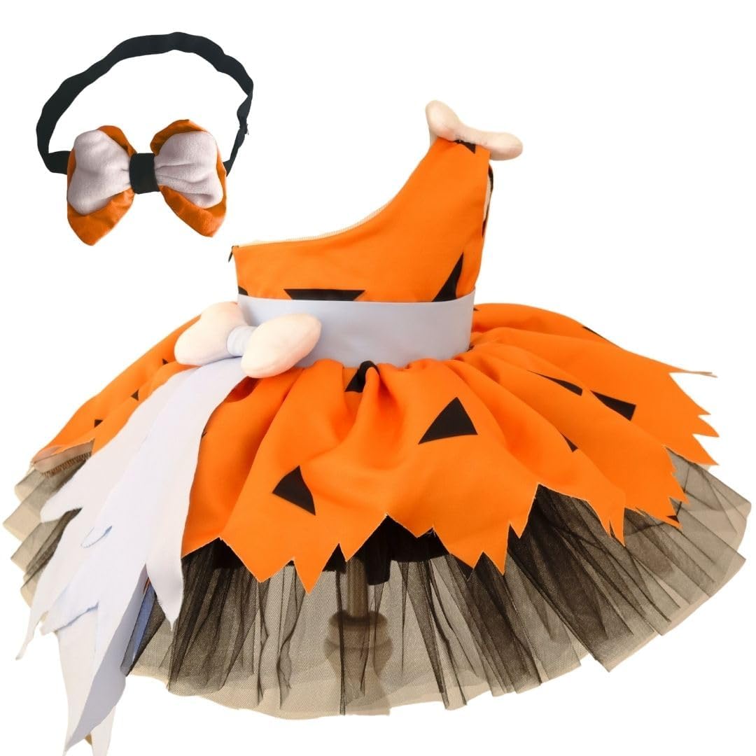 Bamm-Bamm Cave Girl Costume for Toddler Girls & Adults - Stone Age Themed Halloween Outfit for Kids & Women | Perfect for Halloween Parties, Cosplay Events & Themed Birthday Celebrations